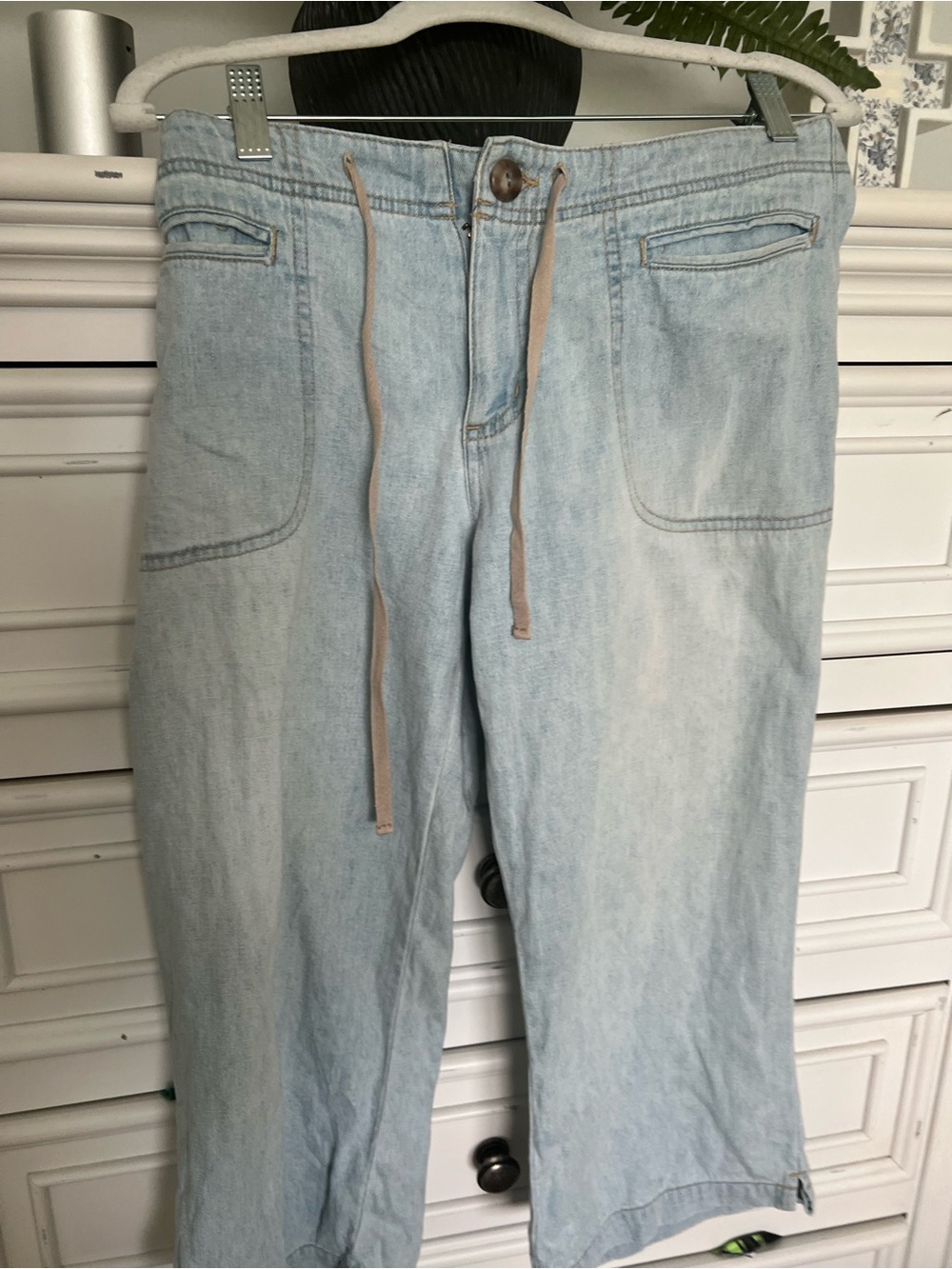 OP Light Wash Denim Jeans with Navy Logo Label
